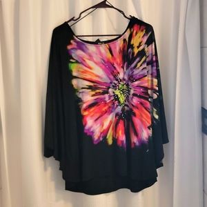 Flower blouse dolmam sleeve